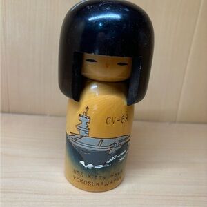 Handmade wooden Kokeshi doll made in Japan